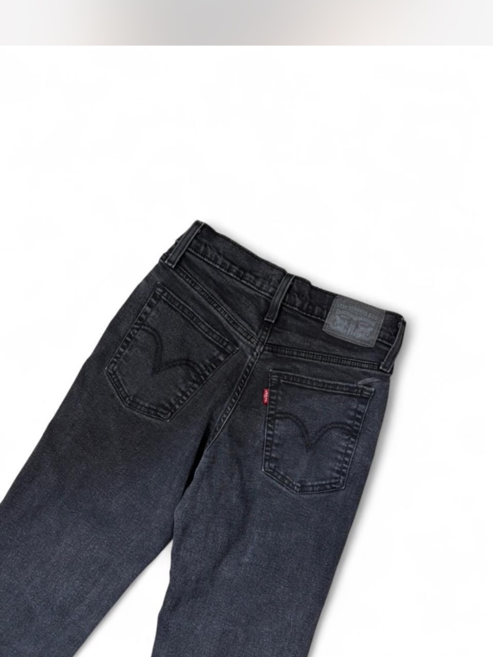Levi’s Wedgie Straight Black Jeans High Rise Button Fly Vintage Style - Picture 7 of 7